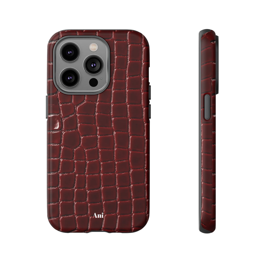 Burgundy Croc