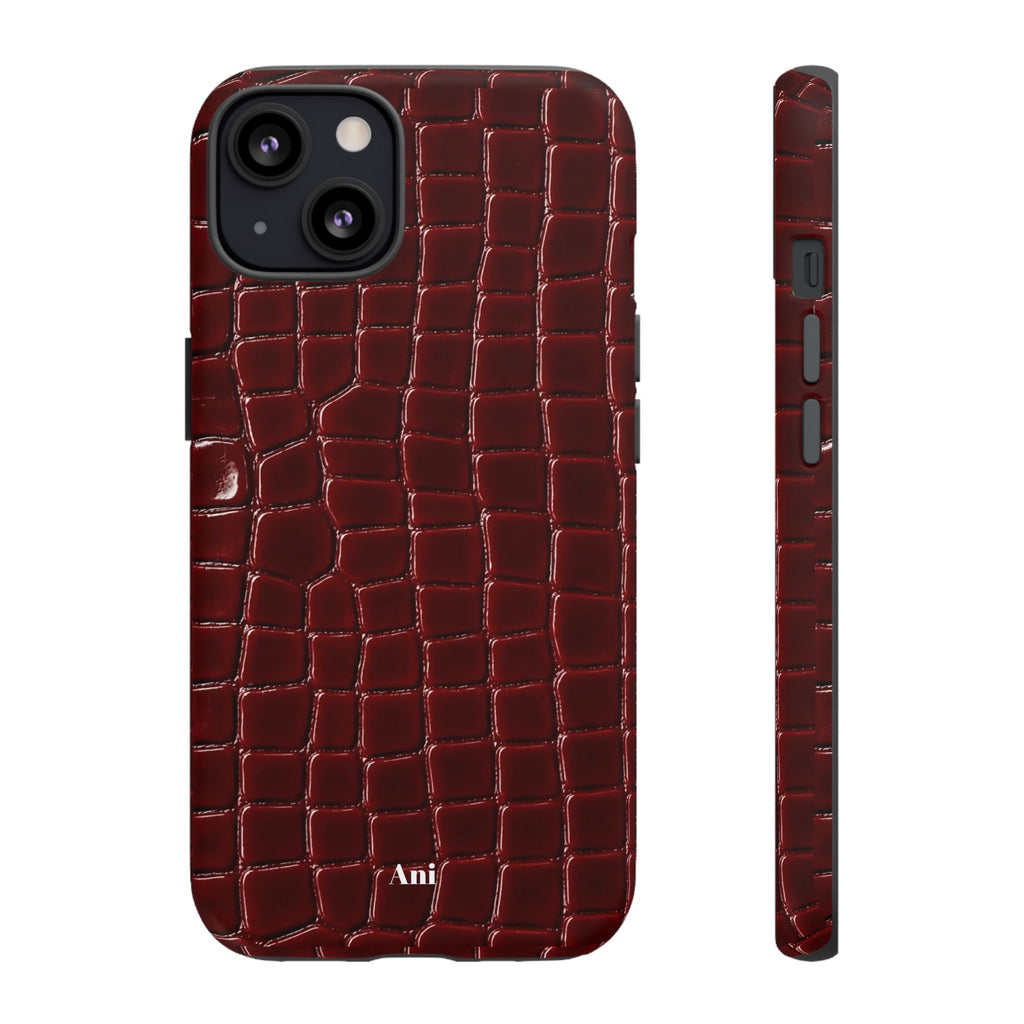 Burgundy Croc