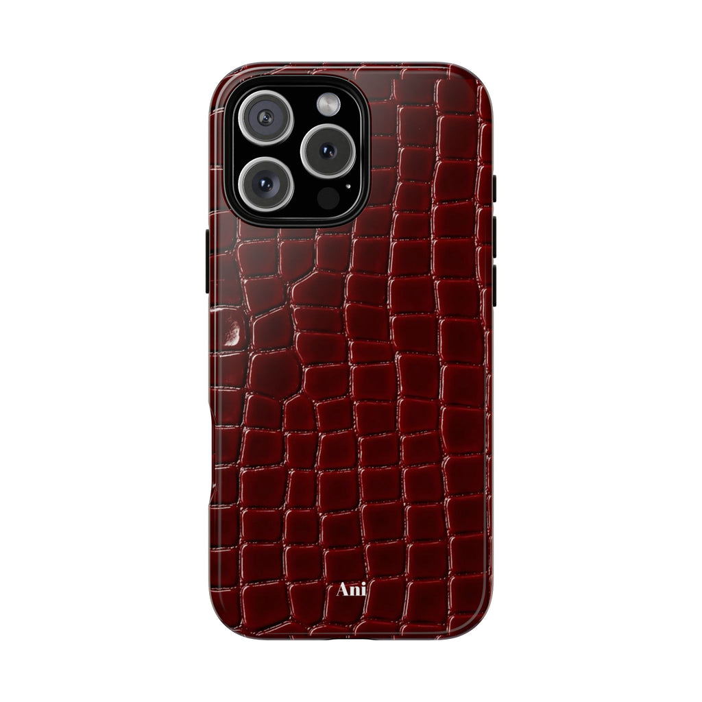 Burgundy Croc