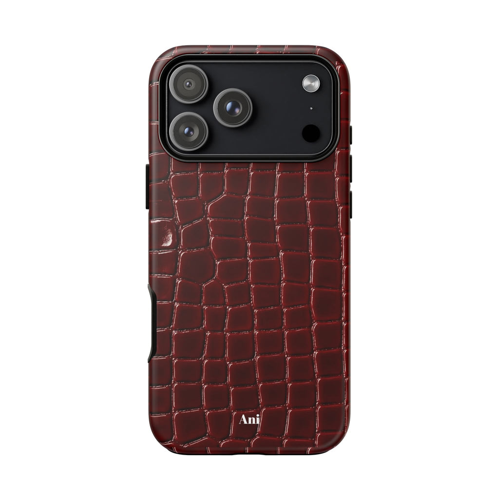 Burgundy Croc