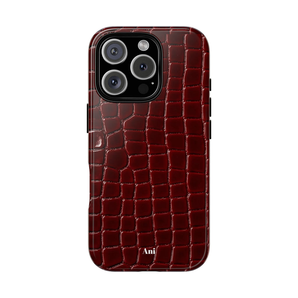 Burgundy Croc